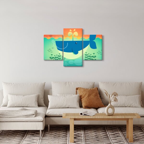 Kép - Vidám bálna a tengerben (90x60 cm)