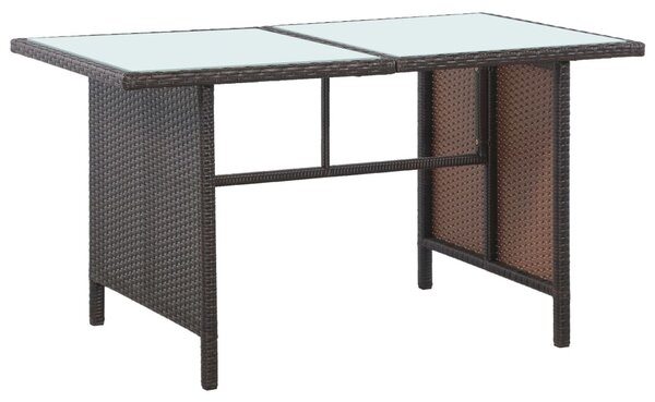 5-részes barna polyrattan kerti bútorszett párnákkal