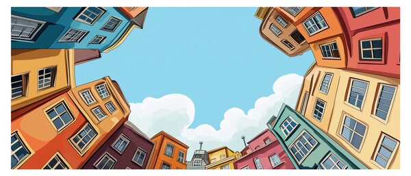 Kép - Házak között (120x50 cm)