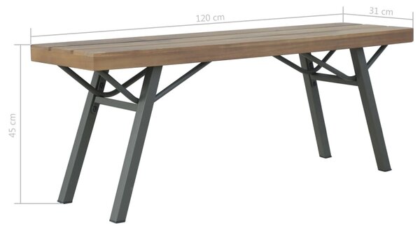 Tömör akácfa kerti pad 120 cm