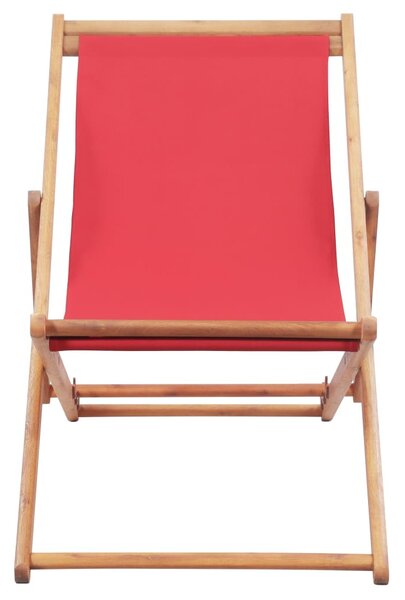 Piros összecsukható szövetkárpitos favázas strandszék