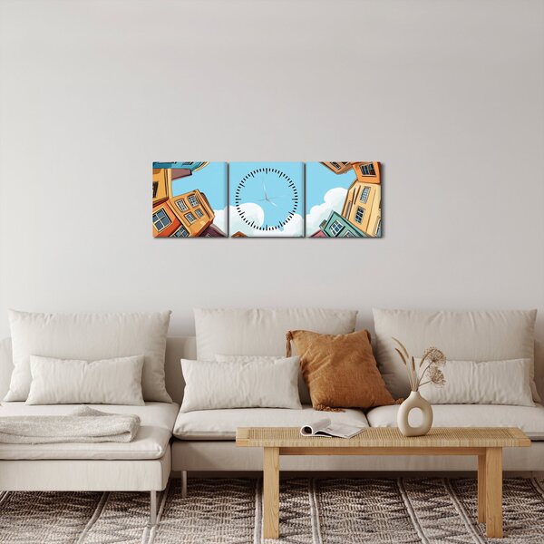Kép - Házak között (órával) (90x30 cm)
