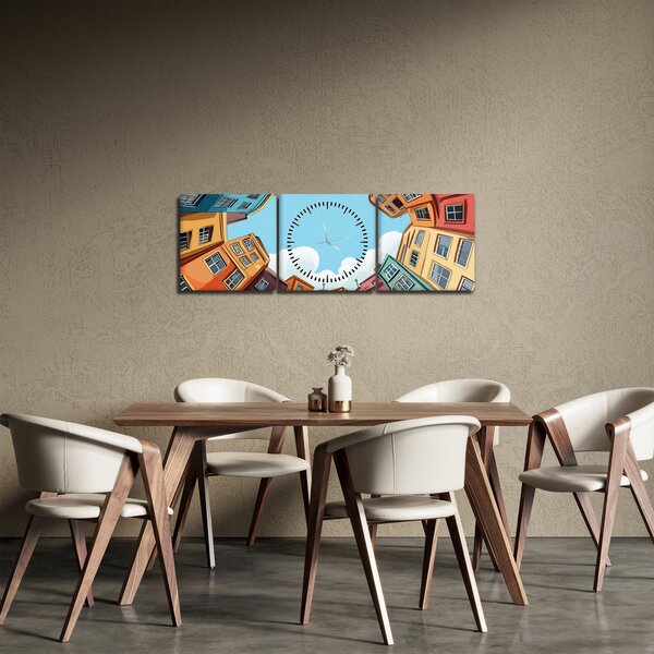 Kép - Házak között (órával) (90x30 cm)