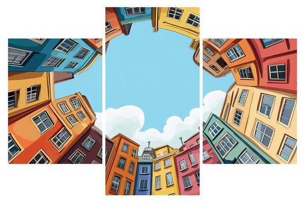 Kép - Házak között (90x60 cm)