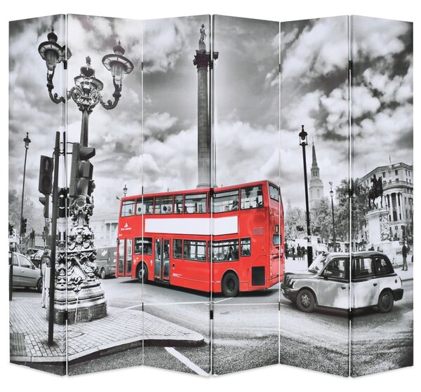 Fekete-fehér londoni busz mintás paraván 228 x 170 cm