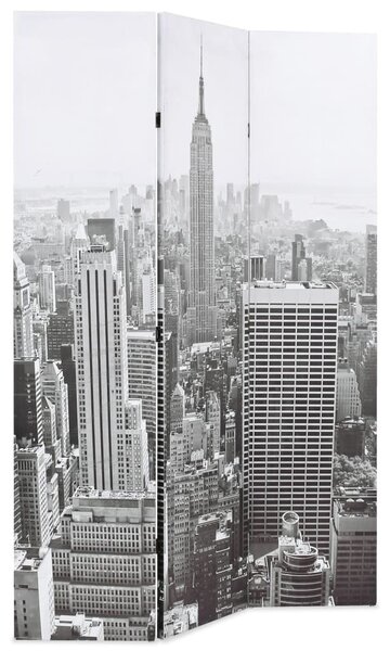 Fekete-fehér New York mintás paraván 120 x 170 cm