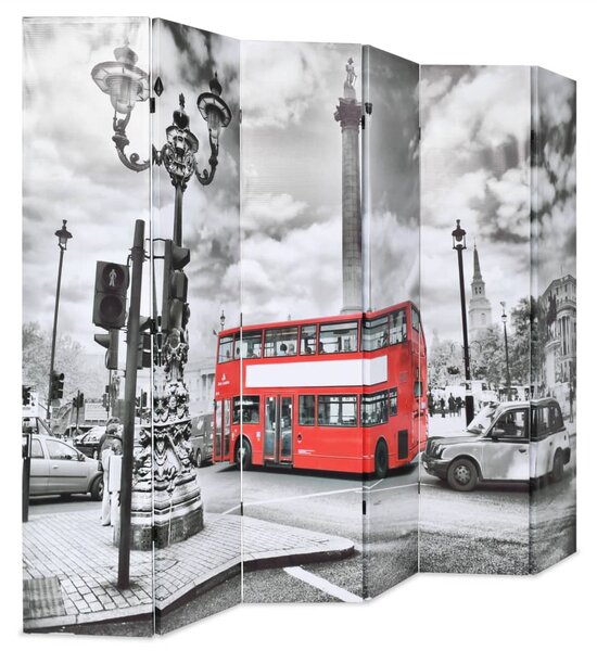 Fekete-fehér londoni busz mintás paraván 228 x 170 cm