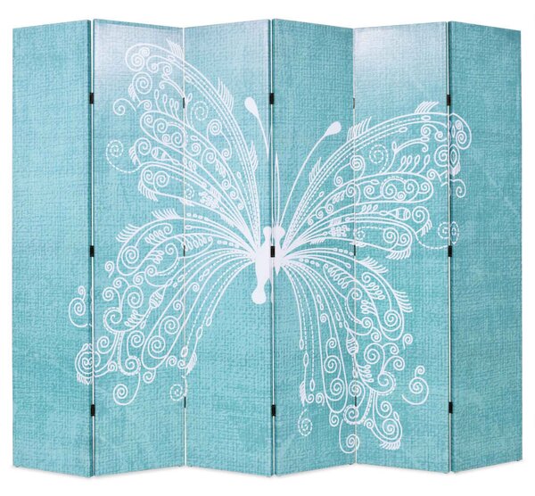 Kék pillangó mintás paraván 228 x 170 cm