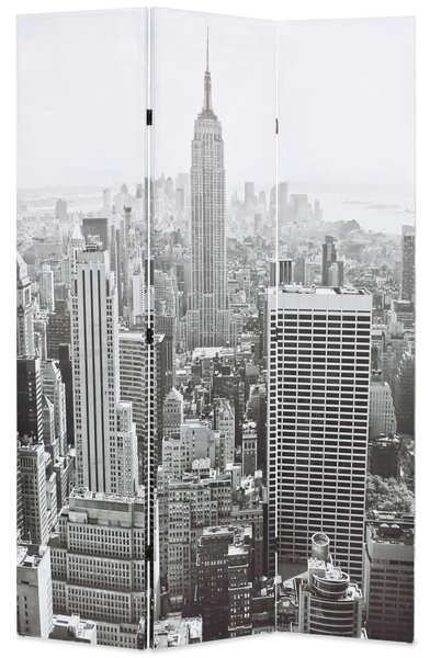 Fekete-fehér New York mintás paraván 120 x 170 cm