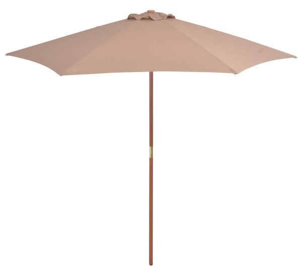 Tópszínű kültéri napernyő farúddal 270 cm