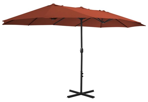Terrakotta kültéri napernyő alumíniumrúddal 460 x 270 cm