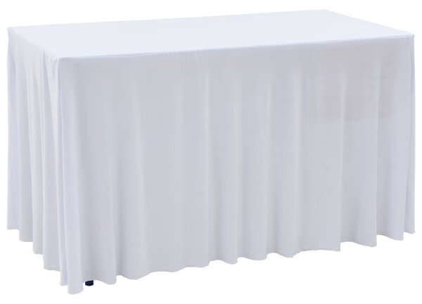 2 darab fehér sztreccs asztalszoknya 243 x 76 x 74 cm