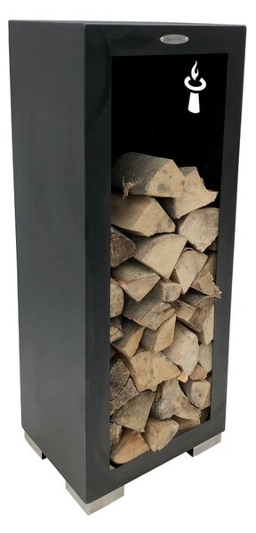 Fekete acél fatároló, szélesség 50 cm - Remundi