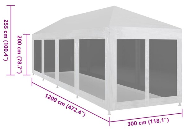 Partisátor 10 hálós oldalfallal 12 x 3 m
