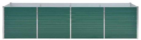 Zöld horganyzott acél kerti magaságyás 320 x 80 x 77 cm