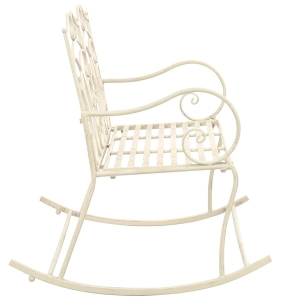 Fehér antik vas kerti pad 104 cm