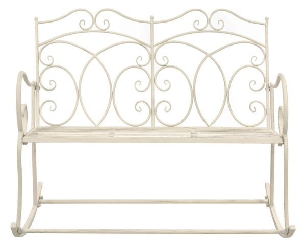Fehér antik vas kerti pad 104 cm