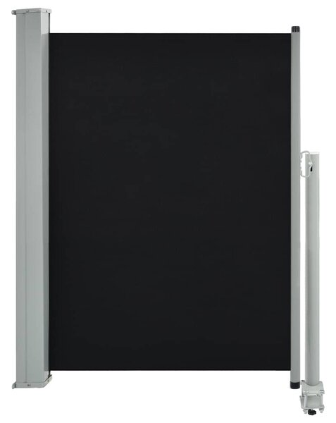 Fekete behúzható oldalsó terasz napellenző 100 x 300 cm