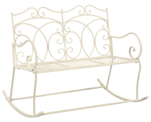 Fehér antik vas kerti pad 104 cm