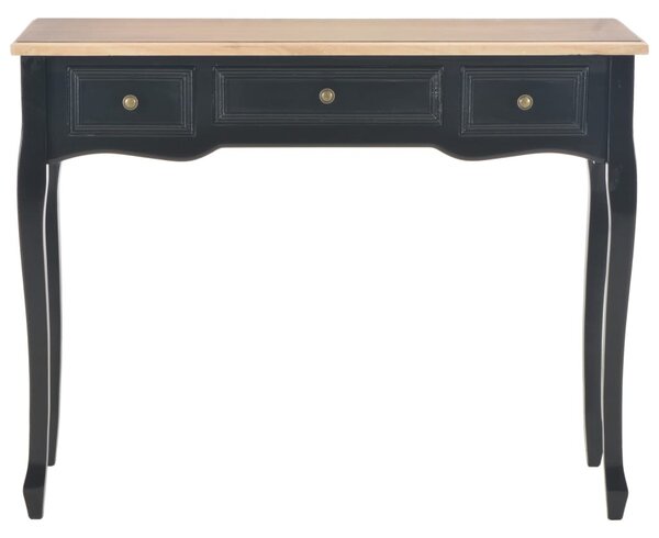280046 Dressing Console Table with 3 Drawers Black