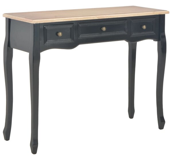 280046 Dressing Console Table with 3 Drawers Black
