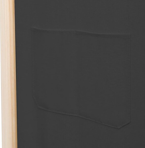 Szürke 5-paneles szövetparaván 200 x 170 x 4 cm