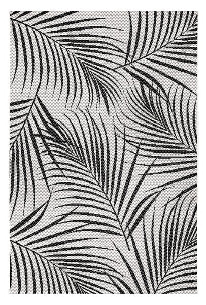 Flora fekete-szürke kültéri szőnyeg, 80x150 cm - Ragami