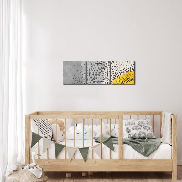 Kép - N⁰3 strand absztrakt festménye (órával) (90x30 cm)