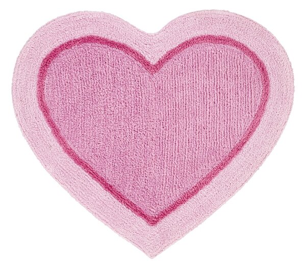 Rózsaszín, szív alakú gyerekszőnyeg, 50 x 80 cm - Catherine Lansfield