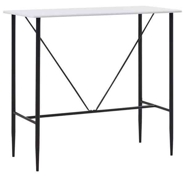 Fehér MDF bárasztal 120 x 60 x 110 cm