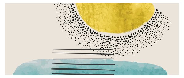 Kép - Absztrakt festmény a strandról N⁰2 (120x50 cm)