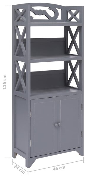 Szürke császárfa fürdőszobaszekrény 46 x 24 x 116 cm