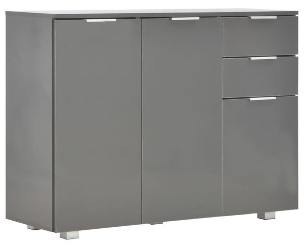 Szürke magasfényű tálalószekrény 107x35x80,5 cm