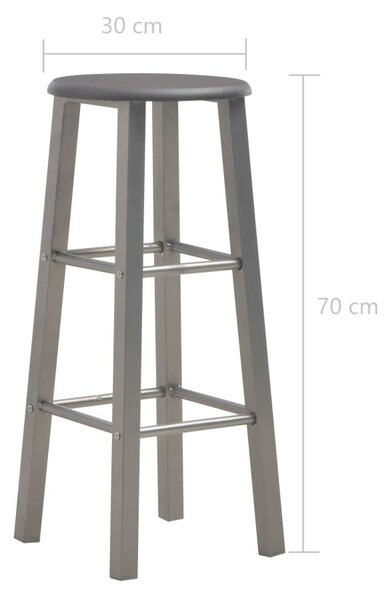 2 db antracitszürke MDF bárszék
