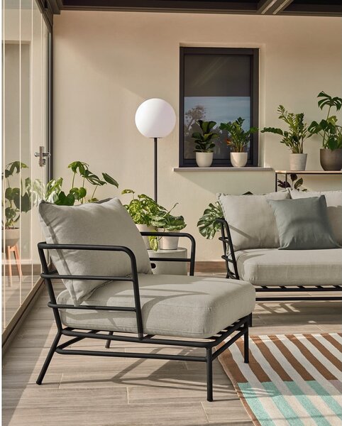 Mareluz bézs fémszerkezetű kerti fotel - Kave Home