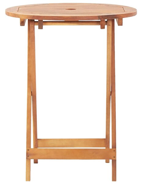 Tömör akácfa összecsukható kerti asztal 60 x 75 cm