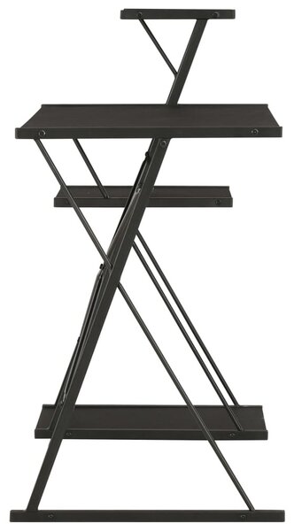 Fekete íróasztal polccal 116 x 50 x 93 cm
