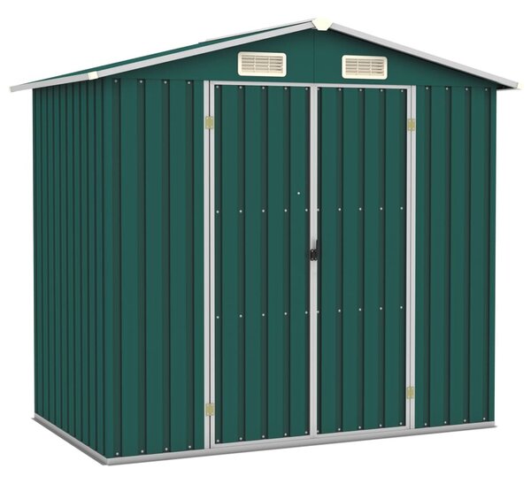 Zöld horganyzott acél kerti fészer 205 x 129 x 183 cm