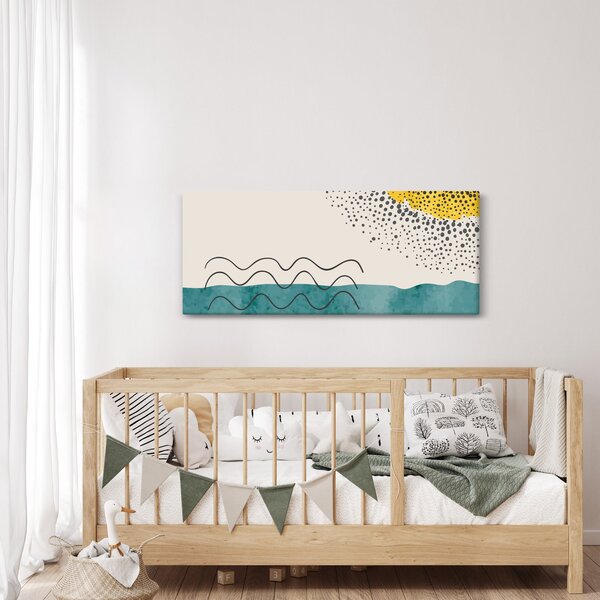 Kép - Absztrakt festmény a strandról N⁰1 (120x50 cm)