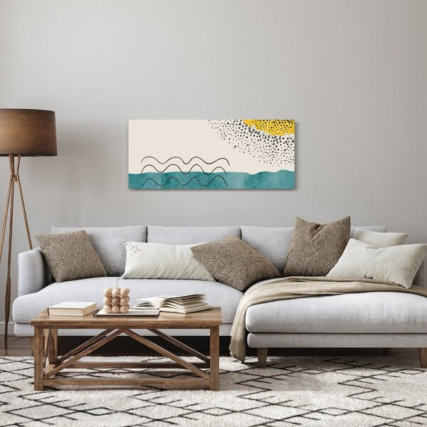 Kép - Absztrakt festmény a strandról N⁰1 (120x50 cm)