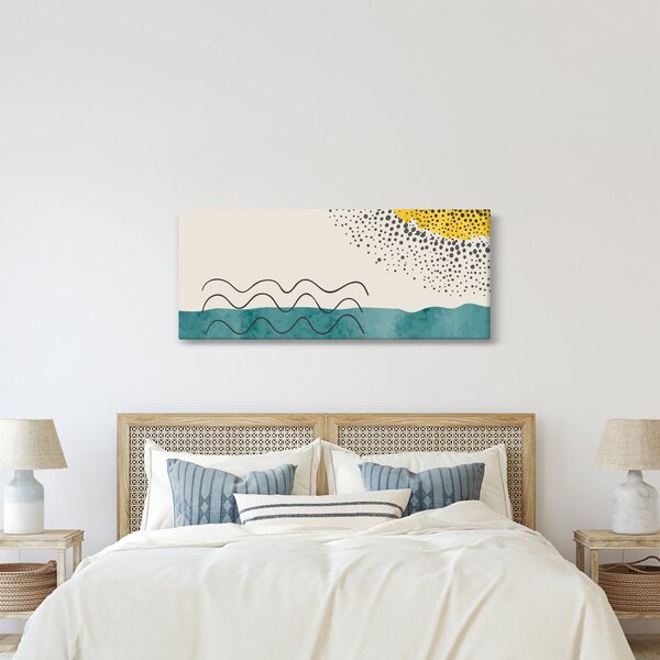 Kép - Absztrakt festmény a strandról N⁰1 (120x50 cm)