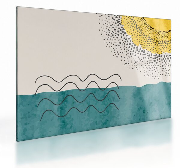 Üveg kép - Absztrakt festmény a strandról N⁰1 (70x50 cm)