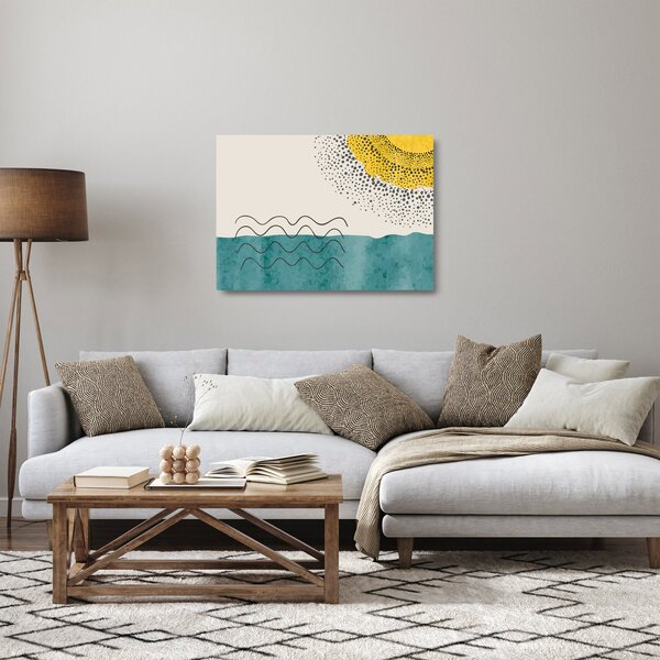 Üveg kép - Absztrakt festmény a strandról N⁰1 (70x50 cm)
