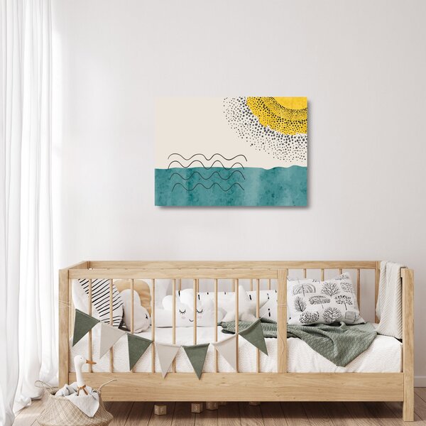 Üveg kép - Absztrakt festmény a strandról N⁰1 (70x50 cm)