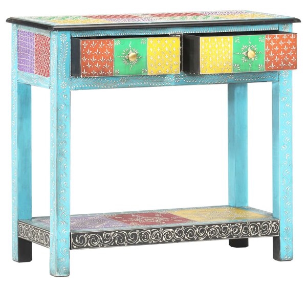 Kézzel festett tömör mangófa tálalóasztal 80 x 35 x 75 cm