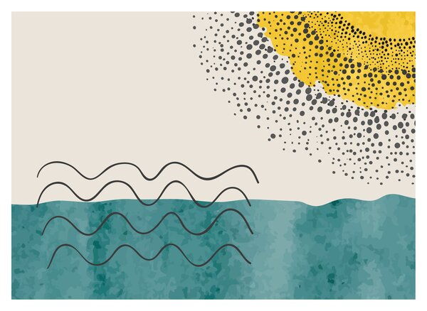 Kép - Absztrakt festmény a strandról N⁰1 (70x50 cm)