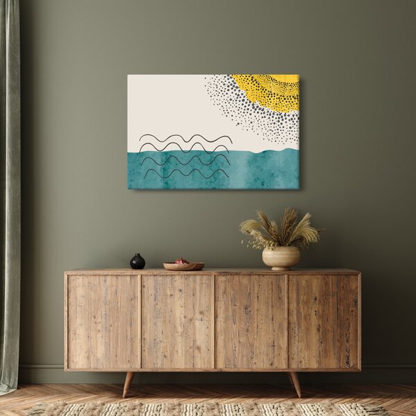 Kép - Absztrakt festmény a strandról N⁰1 (90x60 cm)
