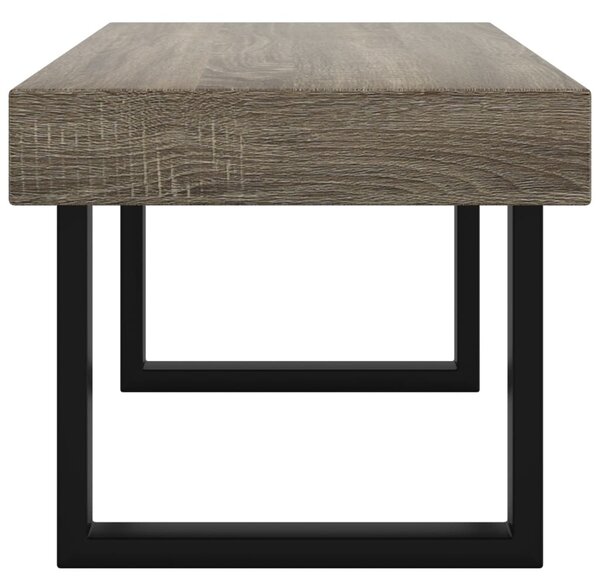 Szürke és fekete MDF és vas dohányzóasztal 90x45x40 cm