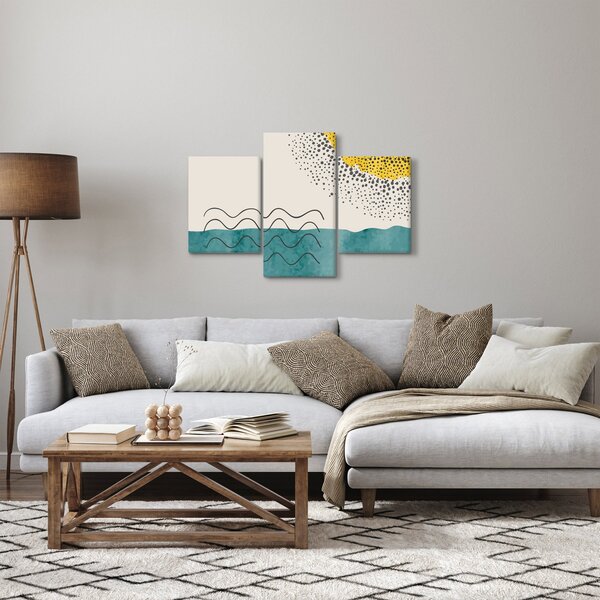 Kép - Absztrakt festmény a strandról N⁰1 (90x60 cm)