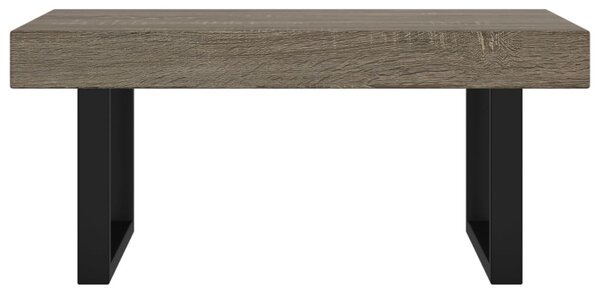 Szürke és fekete MDF és vas dohányzóasztal 90x45x40 cm